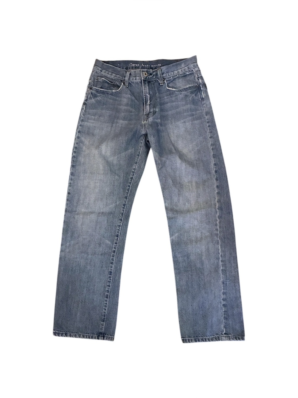 Vintage 90s GUESS Jeans Dallas Bootcut Jeans Stretch Light Wash Blue W30 L30